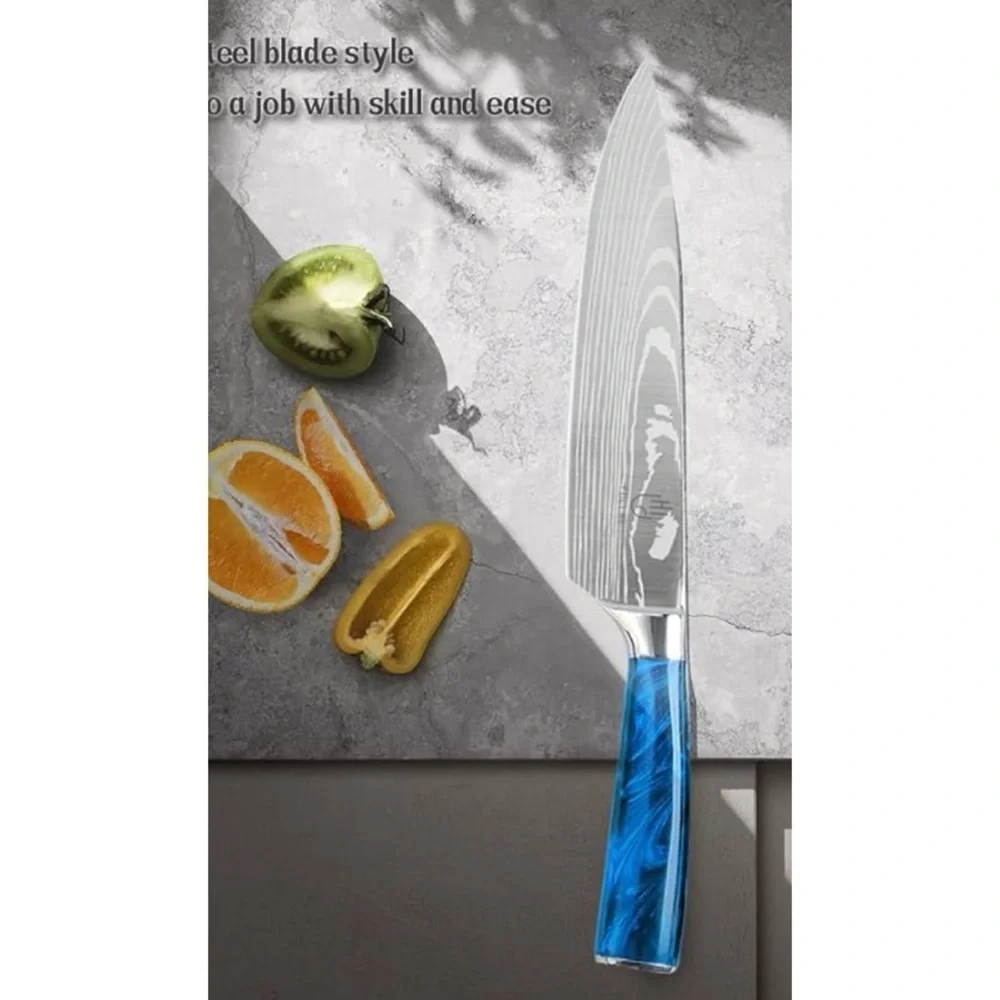 Blue Stainless Steel Kitchen Knife